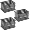 image:imageiDesign Small Shower Caddy Clear Frost  With Handle Portable For Dorm or BathroomCharcoal