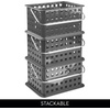 image:imageiDesign Small Shower Caddy Clear Frost  With Handle Portable For Dorm or BathroomCharcoal