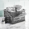 image:imageiDesign Small Shower Caddy Clear Frost  With Handle Portable For Dorm or BathroomCharcoal