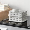 image:imageiDesign Small Shower Caddy Clear Frost  With Handle Portable For Dorm or BathroomLight Gray