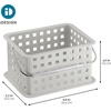 image:imageiDesign Small Shower Caddy Clear Frost  With Handle Portable For Dorm or BathroomLight Gray
