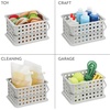 image:imageiDesign Small Shower Caddy Clear Frost  With Handle Portable For Dorm or BathroomLight Gray