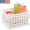 image:imageiDesign Small Shower Caddy Clear Frost  With Handle Portable For Dorm or BathroomWhite