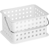 image:imageiDesign Small Shower Caddy Clear Frost  With Handle Portable For Dorm or BathroomWhite