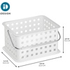 image:imageiDesign Small Shower Caddy Clear Frost  With Handle Portable For Dorm or BathroomWhite