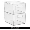 image:imageiDesign Small Stackable Plastic Storage Bin with Handles  Set of 2  Clear  Made in USAPack of 1