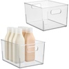 image:imageiDesign Small Stackable Plastic Storage Bin with Handles  Set of 2  Clear  Made in USAPack of 2