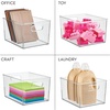 image:imageiDesign Small Stackable Plastic Storage Bin with Handles  Set of 2  Clear  Made in USAPack of 2