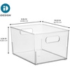image:imageiDesign Small Stackable Plastic Storage Bin with Handles  Set of 2  Clear  Made in USAPack of 4