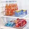 image:imageiDesign Stackable Clear Plastic Bin  Kitchen Organizers and Storage For Fridge and PantryNo Size Pack of 4