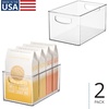 image:imageiDesign Stackable Clear Plastic Bin 2Pack  Kitchen Organizers and Storage For Fridge and Pantry