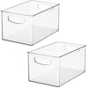 image:imageiDesign Stackable Clear Plastic Bin 2Pack  Kitchen Organizers and Storage For Fridge and Pantry