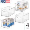 image:imageiDesign Stackable Clear Plastic Bin 4Pack  Kitchen Organizers and Storage For Fridge and Pantry
