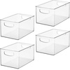 image:imageiDesign Stackable Clear Plastic Bin 4Pack  Kitchen Organizers and Storage For Fridge and Pantry