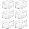 image:imageiDesign Stackable Clear Plastic Bin 6Pack  Kitchen Organizers and Storage For Fridge and Pantry