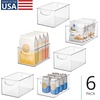 image:imageiDesign Stackable Clear Plastic Bin 6Pack  Kitchen Organizers and Storage For Fridge and Pantry