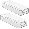image:imageiDesign Stackable Clear Plastic Extra Long Pantry Organizers  Cabinet Storage Bins For KitchenPack of 2
