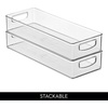 image:imageiDesign Stackable Clear Plastic Extra Long Pantry Organizers  Cabinet Storage Bins For KitchenPack of 2