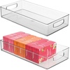 image:imageiDesign Stackable Clear Plastic Extra Long Pantry Organizers  Cabinet Storage Bins For KitchenPack of 2