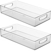 image:imageiDesign Stackable Clear Plastic Extra Long Pantry Organizers  Cabinet Storage Bins For KitchenPack of 2