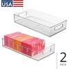 image:imageiDesign Stackable Clear Plastic Extra Long Pantry Organizers  Cabinet Storage Bins For KitchenPack of 2