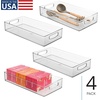 image:imageiDesign Stackable Clear Plastic Extra Long Pantry Organizers  Cabinet Storage Bins For KitchenPack of 4