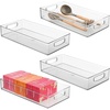 image:imageiDesign Stackable Clear Plastic Extra Long Pantry Organizers  Cabinet Storage Bins For KitchenPack of 4