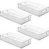 image:imageiDesign Stackable Clear Plastic Extra Long Pantry Organizers  Cabinet Storage Bins For KitchenPack of 4