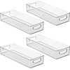 image:imageiDesign Stackable Clear Plastic Extra Long Pantry Organizers  Cabinet Storage Bins For KitchenPack of 4