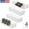 image:imageiDesign Stackable Clear Plastic Extra Long Pantry Organizers  Cabinet Storage Bins For KitchenPack of 4