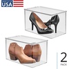image:imageiDesign Stackable Clear Plastic Shoe Box with Lid  Storage Container For ClosetPack of 2