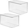 image:imageiDesign Stackable Clear Plastic Shoe Box with Lid  Storage Container For ClosetPack of 2