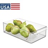 image:imageiDesign Stackable Fridge Storage Bin Clear  Front Handle Made in USAPack of 1