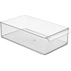 image:imageiDesign Stackable Fridge Storage Bin Clear  Front Handle Made in USAPack of 3