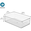 image:imageiDesign Stackable Fridge Storage Bin Clear  Front Handle Made in USAPack of 3