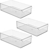 image:imageiDesign Stackable Fridge Storage Bin Clear  Front Handle Made in USAPack of 3