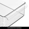 image:imageiDesign Stackable Fridge Storage Bin Clear  Front Handle Made in USAPack of 3