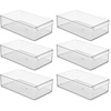 image:imageiDesign Stackable Fridge Storage Bin Clear  Front Handle Made in USAPack of 6
