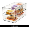 image:imageiDesign Stackable Fridge Storage Bin Clear  Front Handle Made in USAPack of 6