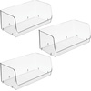 image:imageiDesign Stackable OpenFront Storage Bins Set of 3 Clear  Kitchen and Pantry OrganizationPack of 3