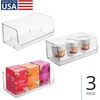image:imageiDesign Stackable OpenFront Storage Bins Set of 3 Clear  Kitchen and Pantry OrganizationPack of 3