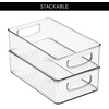 image:imageiDesign Stackable Pantry Bin with Handles Set of 4 Clear  Kitchen Storage Made in USAPack of 2