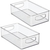 image:imageiDesign Stackable Pantry Bin with Handles Set of 4 Clear  Kitchen Storage Made in USAPack of 2