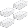 image:imageiDesign Stackable Pantry Bin with Handles Set of 4 Clear  Kitchen Storage Made in USAPack of 4
