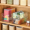 image:imageiDesign Stackable Pantry Bins with Handles 4 Different Sizes 5 Pack Clear Made in USASet of 3