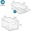 image:imageiDesign Stackable Pantry Bins with Handles 4 Different Sizes 5 Pack Clear Made in USASet of 3