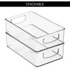 image:imageiDesign Stackable Pantry Bins with Handles 4 Different Sizes 5 Pack Clear Made in USASet of 3
