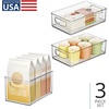 image:imageiDesign Stackable Pantry Bins with Handles 4 Different Sizes 5 Pack Clear Made in USASet of 3