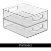 image:imageiDesign Stackable Pantry Bins with Handles 4 Different Sizes 5 Pack Clear Made in USASet of 4