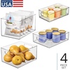 image:imageiDesign Stackable Pantry Bins with Handles 4 Different Sizes 5 Pack Clear Made in USASet of 4